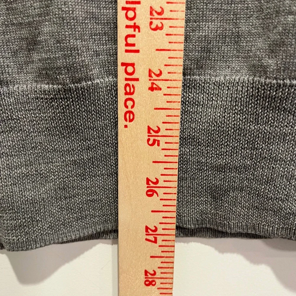 Brooks Brothers Saxon Wool Quarter Zip Sweater Men Large Gray 100% Wool Pullover